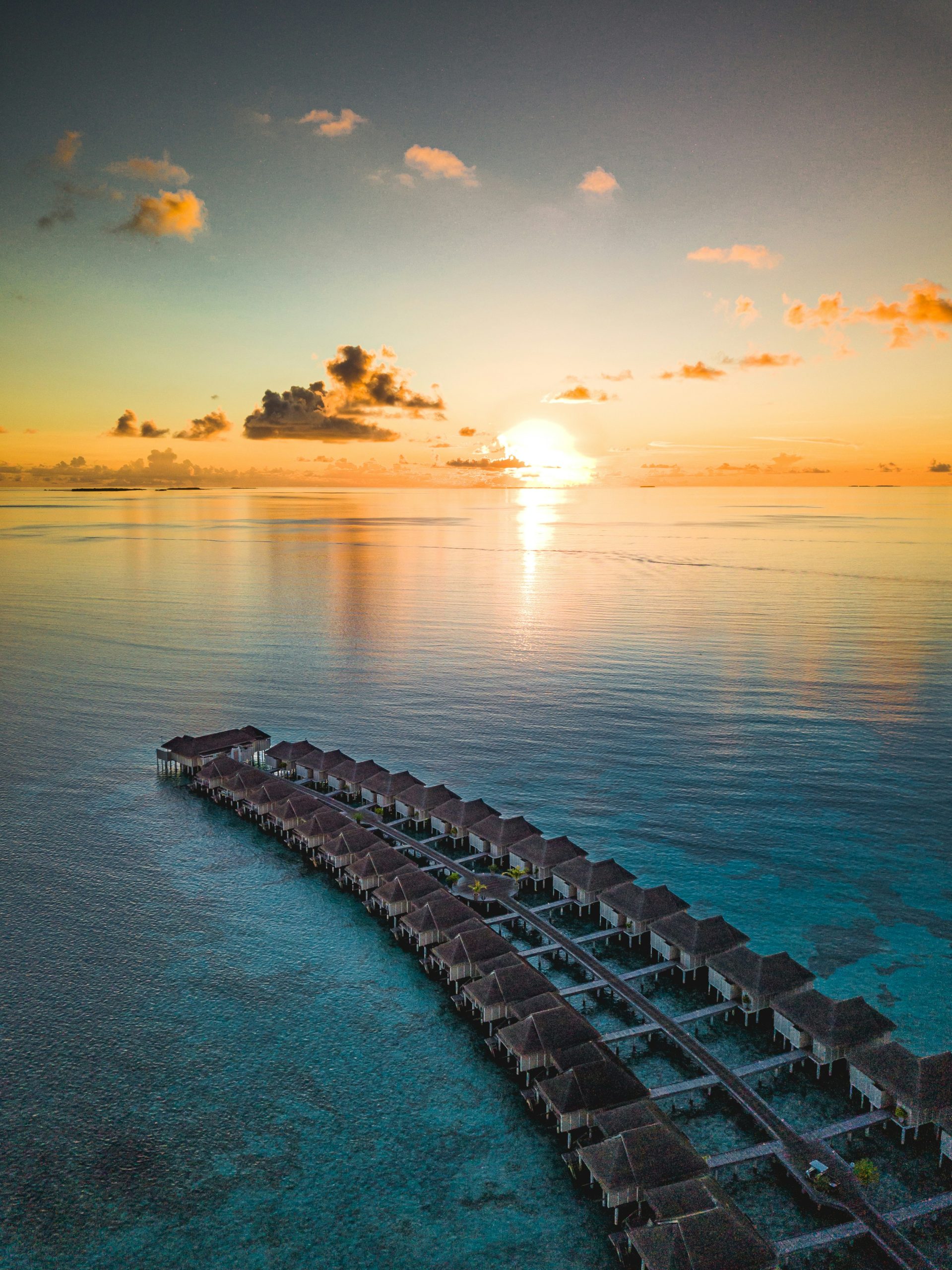 Sunset over the water